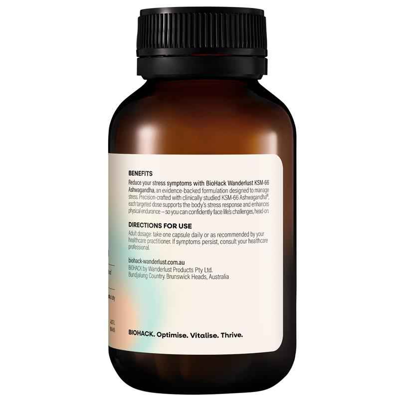 BioHack Wanderlust KSM-66 Ashwagandha 30 Capsules