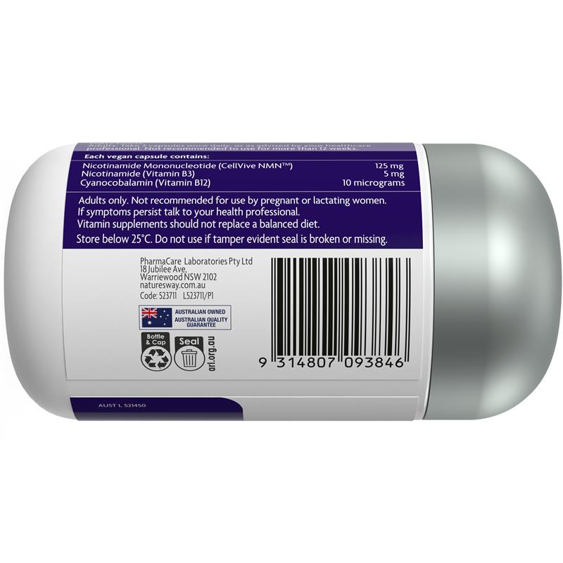 Nature's Way NMN + Nicotinamide & B12 60 Capsules