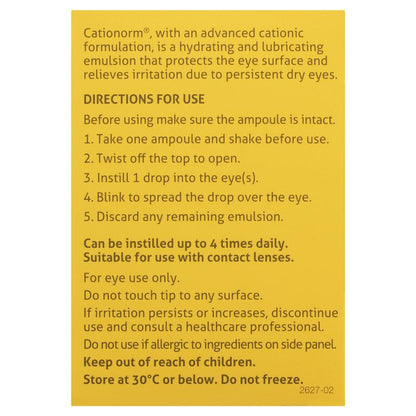 Cationorm Preservative Free Eye Drops 0.4ml x 30 Vials