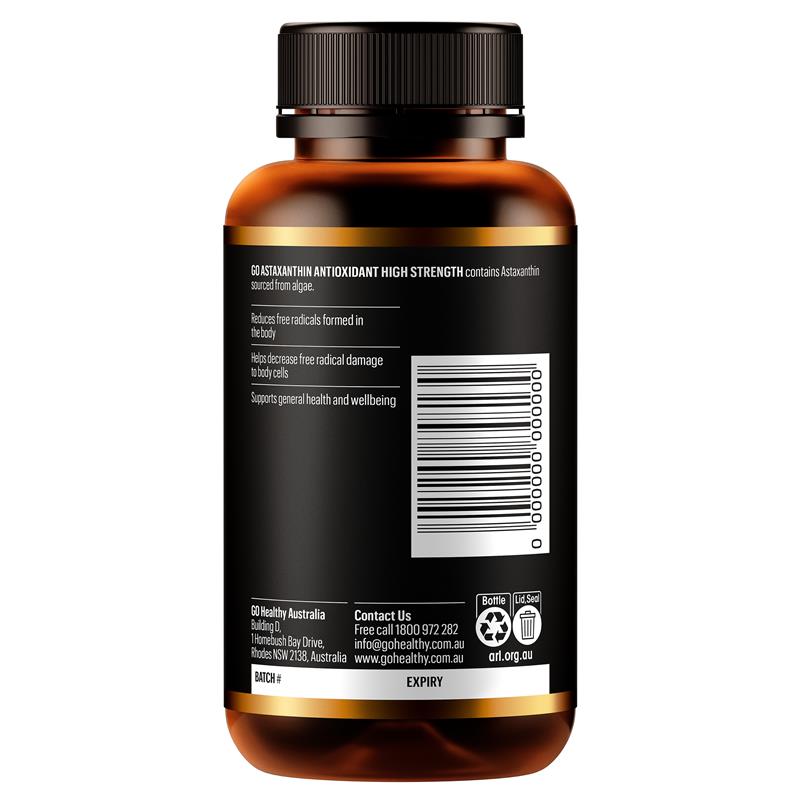GO Healthy Astaxanthin Antioxidant High Strength 90 Soft Capsules Exclusive Size
