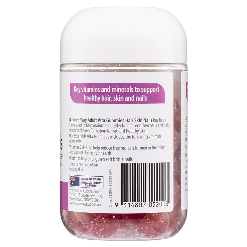 Nature's Way Adult Vita Gummies Hair Skin Nail 60 Gummies