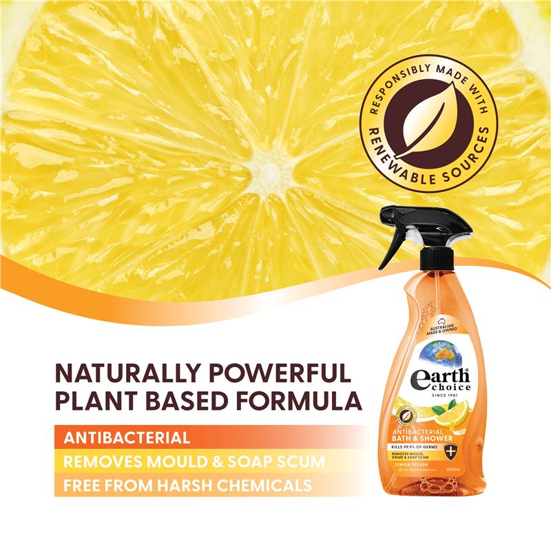 Earth Choice Bath & Shower Cleaner Lemon Splash 600ml