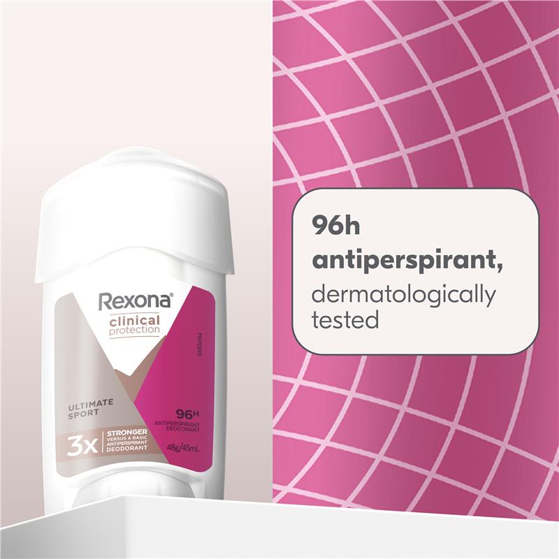 Rexona Women Clinical Protection Antiperspirant Cream Stick Ultimate Sport 45ml
