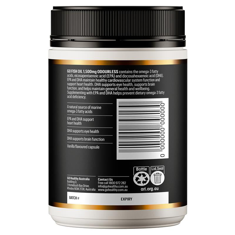 GO Healthy Fish Oil 1500mg Odourless 210 Capsules