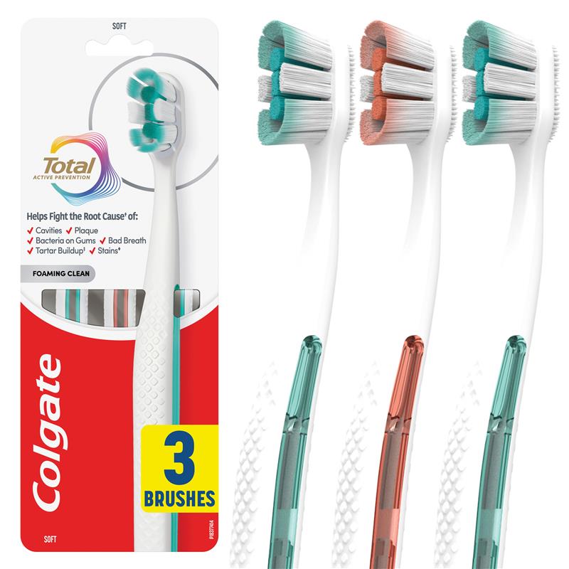 Colgate Toothbrush Total Foaming Clean Soft 3 Pack