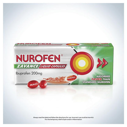 Nurofen Zavance Fast Pain Relief Liquid Capsules 200mg Ibuprofen 40 Pack