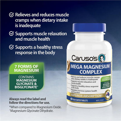 Carusos Mega Magnesium Complex 60 Capsules