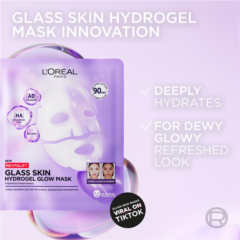 L'Oreal Paris Revitalift Filler Glass Skin Hydrogel Glow Mask