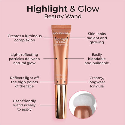 MCoBeauty Highlight & Glow Beauty Wand Peach Glow New