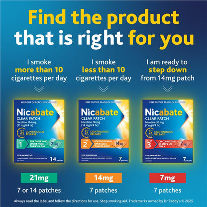 Nicabate Clear Patch Quit Smoking Step 3 7mg 7 Patches