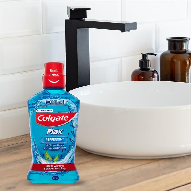 Colgate Plax Alcohol free Antibacterial Mouthwash Peppermint 500mL