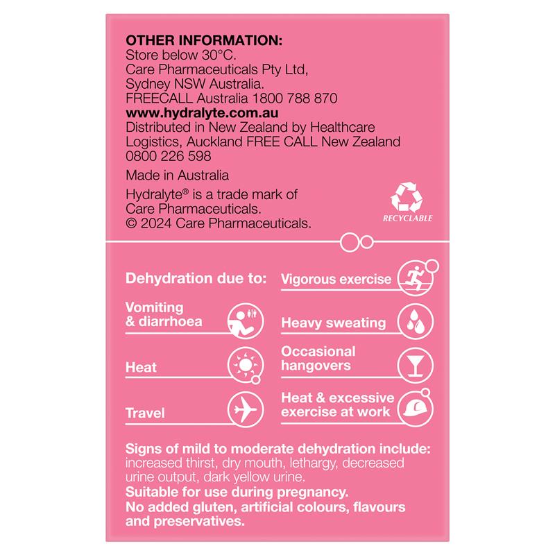 Hydralyte Electrolyte Watermelon Sachets Value Pack 4.9g x 24