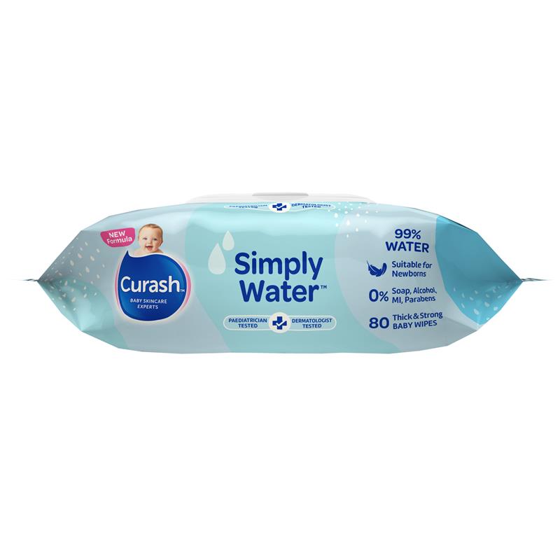 Curash Simply Water Wipes 80 Pack