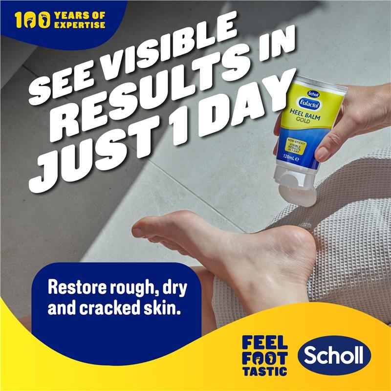Scholl Eulactol Foot Heel Balm Gold 120ml - Rough Dry or Cracked Skin