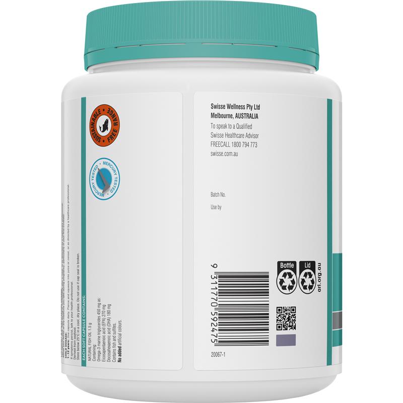 Swisse Ultiboost Odourless High Strength Wild Fish Oil 1500mg 400 Capsules