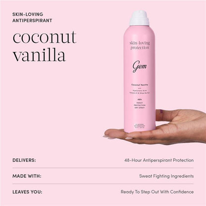 Gem Skin-Loving Antiperspirant Deodorant Aerosol Coconut Vanilla 207ml