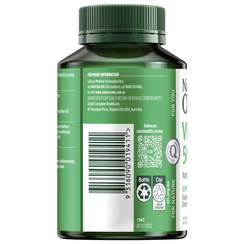Nature's Own Vitamin B3 500mg 120 Tablets - GimmeNow