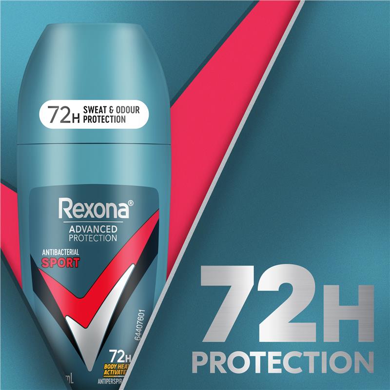 Rexona Men Advanced Antiperspirant Roll On Antibacterial Sport 50ml