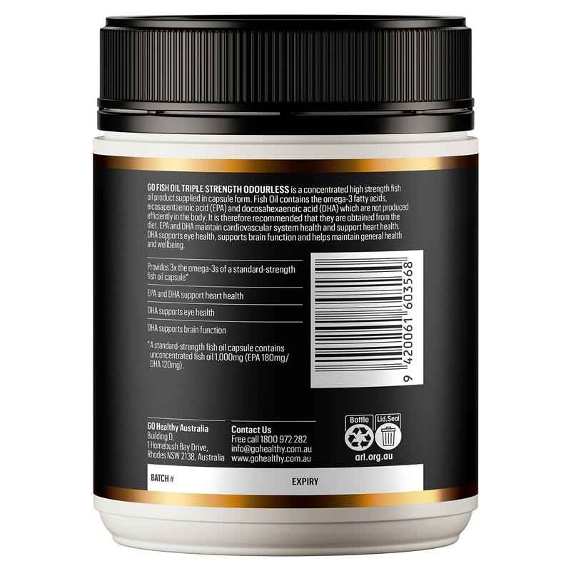 Go Healthy Fish Oil Triple Strength Odourless Softgel 150 Capsules Exclusive Size NEW