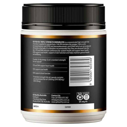 Go Healthy Fish Oil Triple Strength Odourless Softgel 150 Capsules Exclusive Size NEW