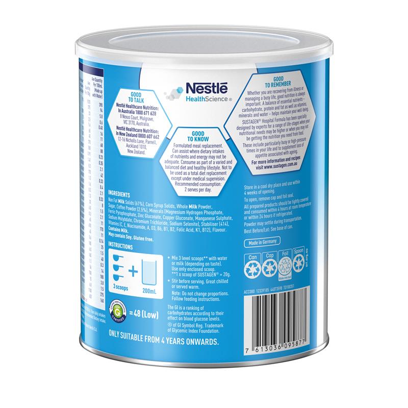 Sustagen Hospital Formula Nutritional Supplement Coffee Flavour 840g
