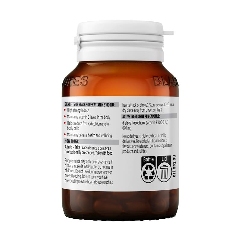 Blackmores Vitamin E 1000IU 30 Capsules - GimmeNow
