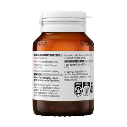 Blackmores Vitamin E 1000IU 30 Capsules - GimmeNow