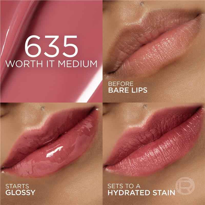 L'Oreal Paris Hyaluron Tint Lip Stain Serum 635 Worth It Medium.