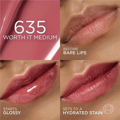 L'Oreal Paris Hyaluron Tint Lip Stain Serum 635 Worth It Medium.