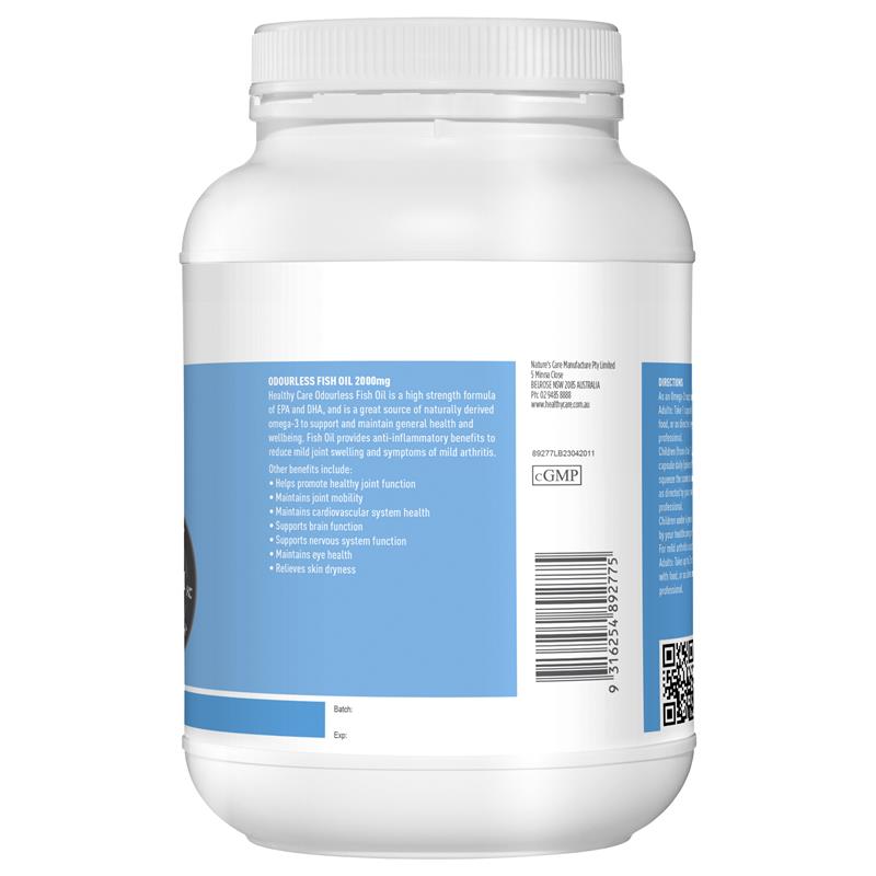 Healthy Care Odourless Fish Oil 2000mg 400 Soft Capsules