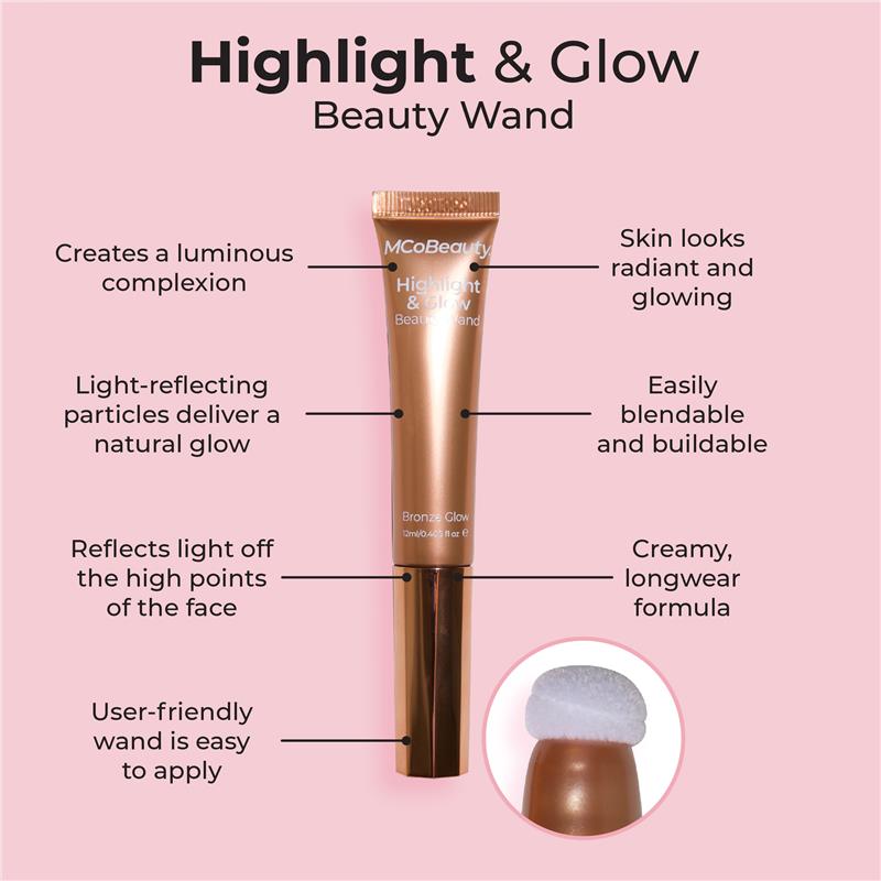 MCoBeauty Highlight & Glow Beauty Wand Bronze Glow New