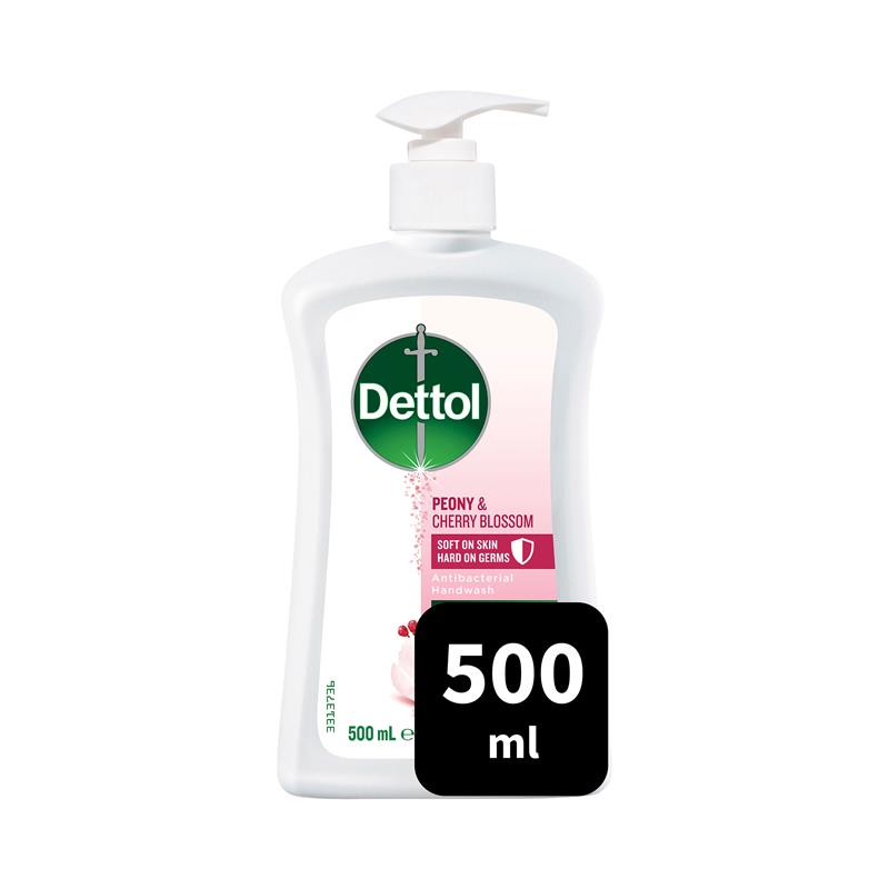 Dettol Antibacterial Liquid Hand Wash Pump Peony & Cherry Blossom 500ml