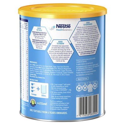 Sustagen Hospital Formula + Fibre Nutritional Supplement Chocolate Flavour 840g