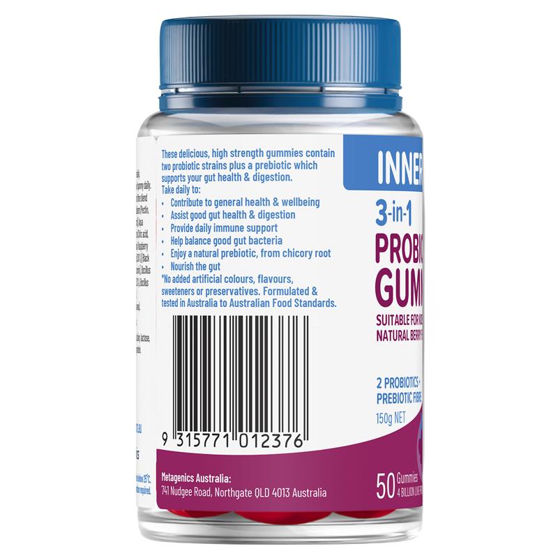 Inner Health 3 in 1 Probiotic Gummies 50 Pack
