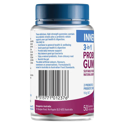 Inner Health 3 in 1 Probiotic Gummies 50 Pack