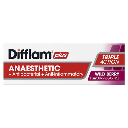 Difflam Plus Anaesthetic Sugar Free Wild Berry 16 Lozenges