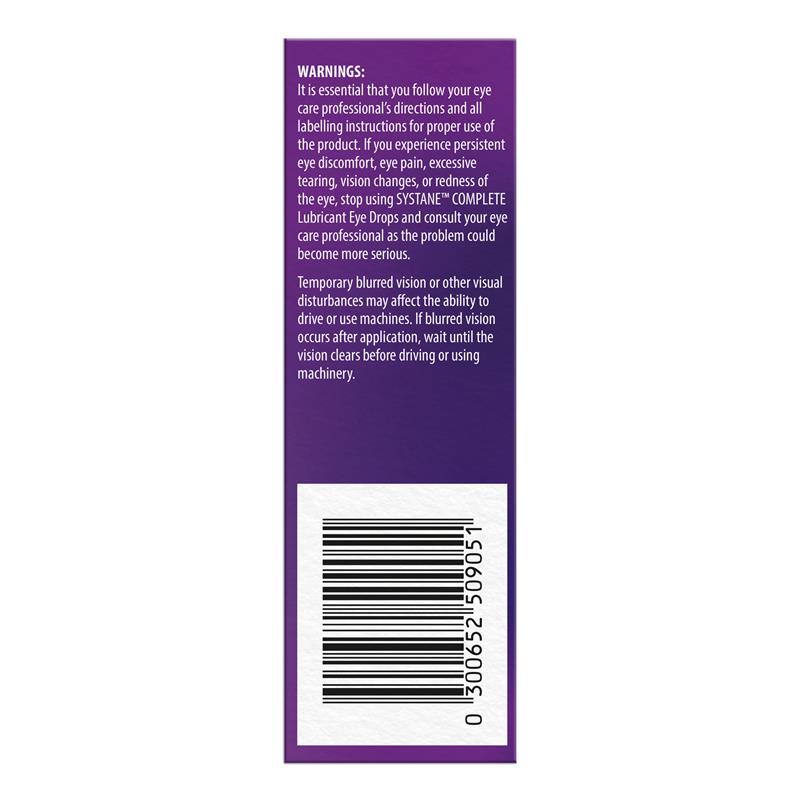 Systane Complete Preservative Free Lubricant Eye Drops 10ml