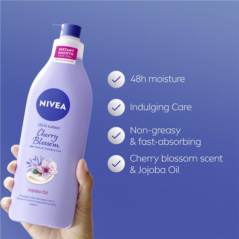 NIVEA Oil in Lotion Cherry Blossom Body Lotion 400ml