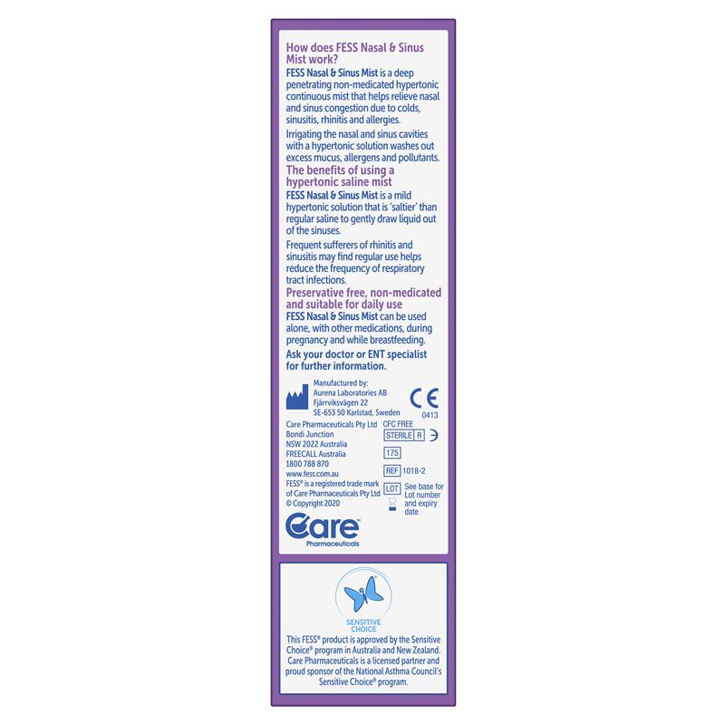 Fess Nasal & Sinus Saline Mist 100ml - GimmeNow