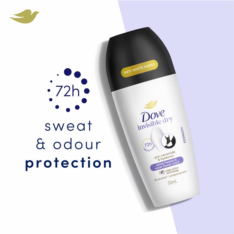 Dove Women Advanced Care Antiperspirant Deodorant 72h Roll On Black & White 50ml