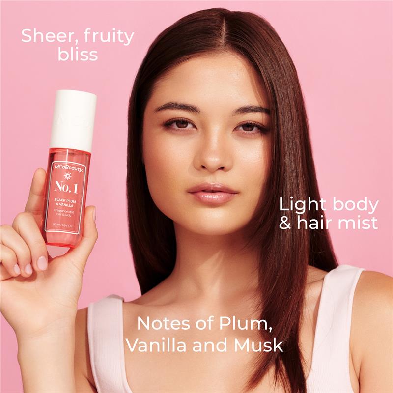 MCoBeauty Black Plum & Vanilla No. 1 Fragrance Hair & Body Mist 90ml - GimmeNow