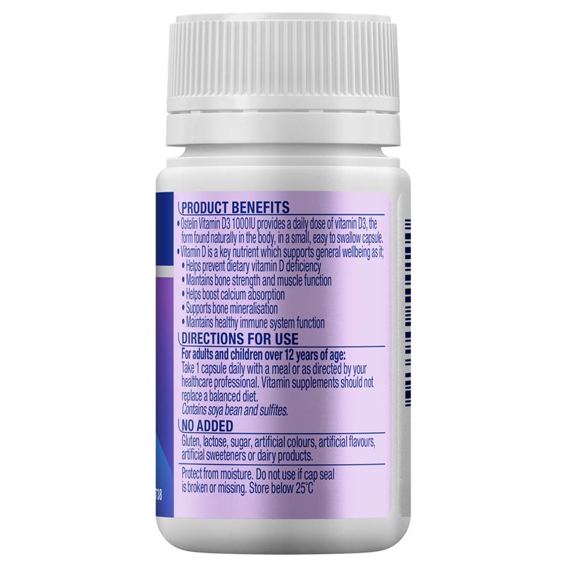 Ostelin Vitamin D3 1000IU 60 Capsules