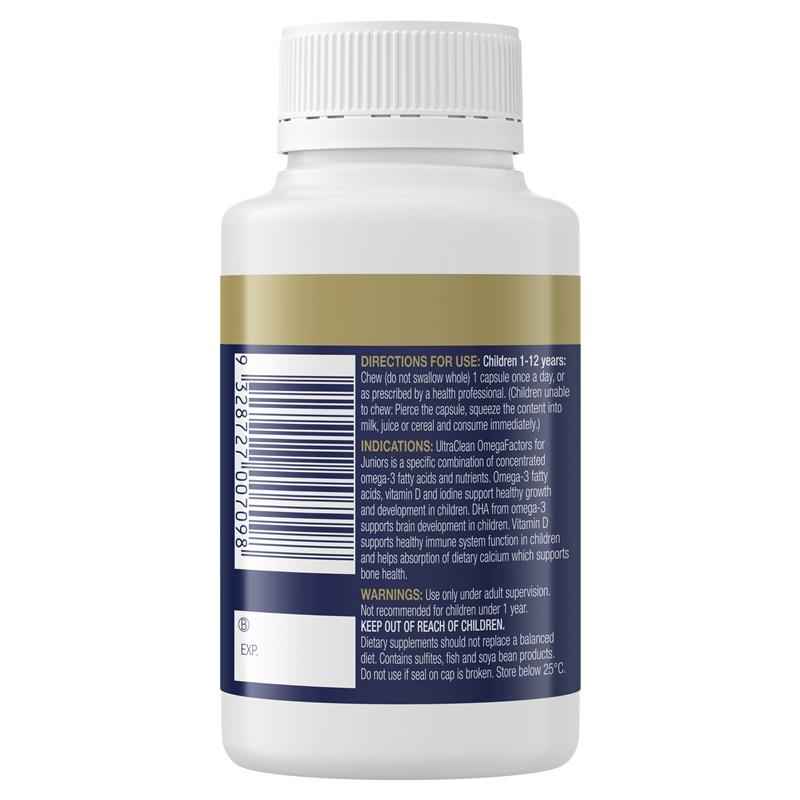 Bioceuticals UltraClean OmegaFactors For Juniors 60 Capsules