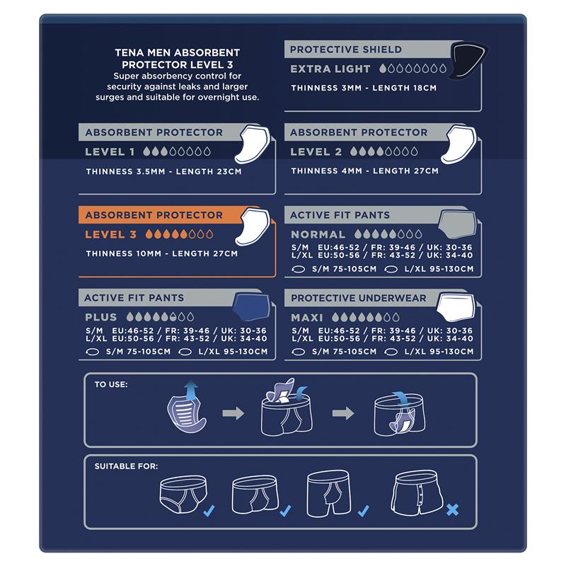 TENA Men Pads Level 3 8 Pack