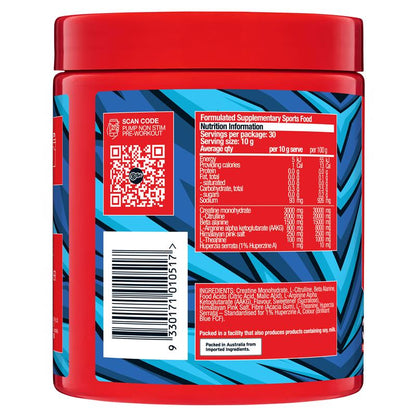 BSc Pump Non Stim Pre-Workout Blue Sour Straps 300g