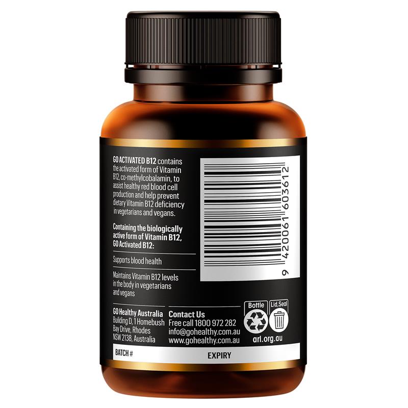Go Healthy Activated B12 60 Orally Disintegrating Tablets