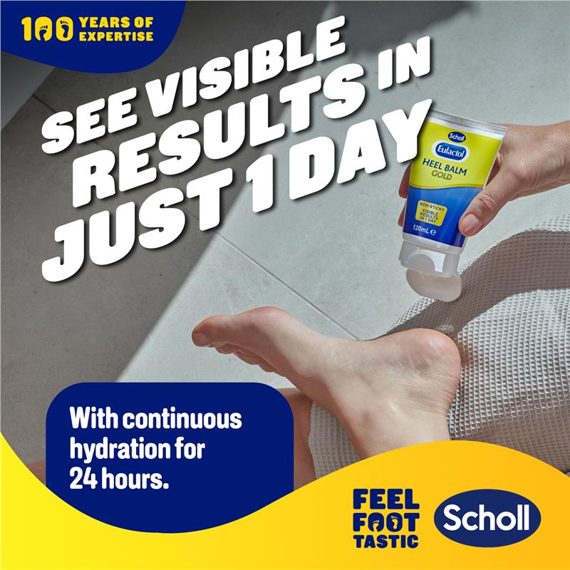 Scholl Eulactol Heel Balm Gold 120ml Twin Pack