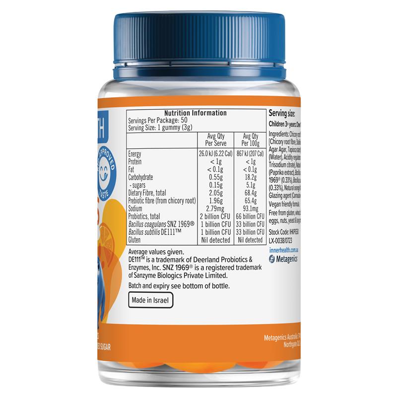 Inner Health Kids 3 in 1 Probiotic Gummies 50 Pack