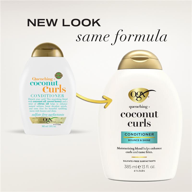 Ogx Quenching + Coconut Curls Conditioner For Curly Hair 385mL