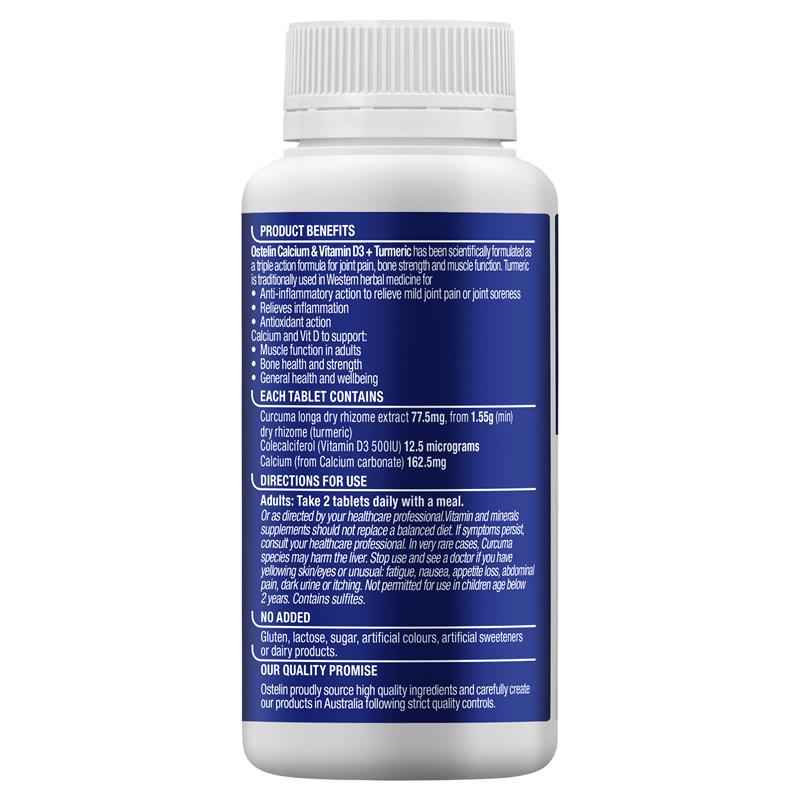 Ostelin Calcium & Vitamin D3 + Turmeric 200 Tablets Exclusive Size